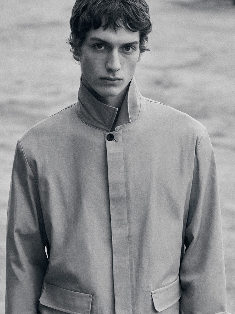 リラックス コットンリネンオーバーシャツ